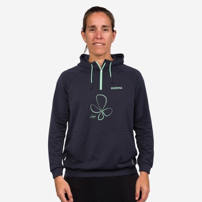 Technische padel hoodie voor dames pro lucia sainz zwart groen afbeelding 1