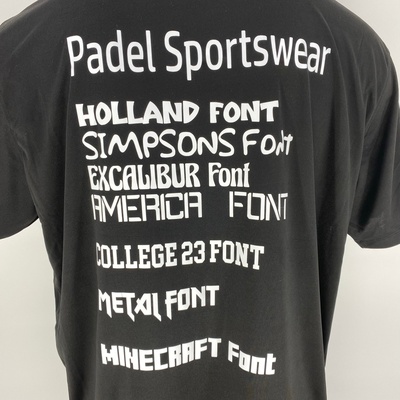 Fonts Personalisatie Padel Sportswear afbeelding 1