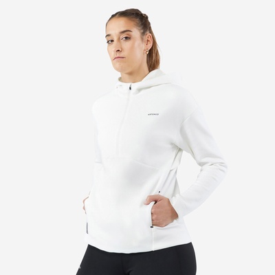 Tennissweater met capuchon voor dames dry 900 gebroken wit afbeelding 1