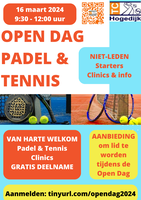 Open Dag Padel & Tennis 2024 16 maart 2024