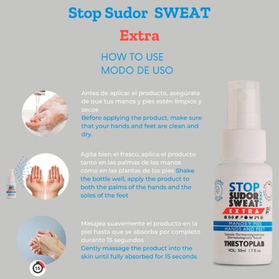 Stop sweat extra on hands and feet (Spray) afbeelding 3