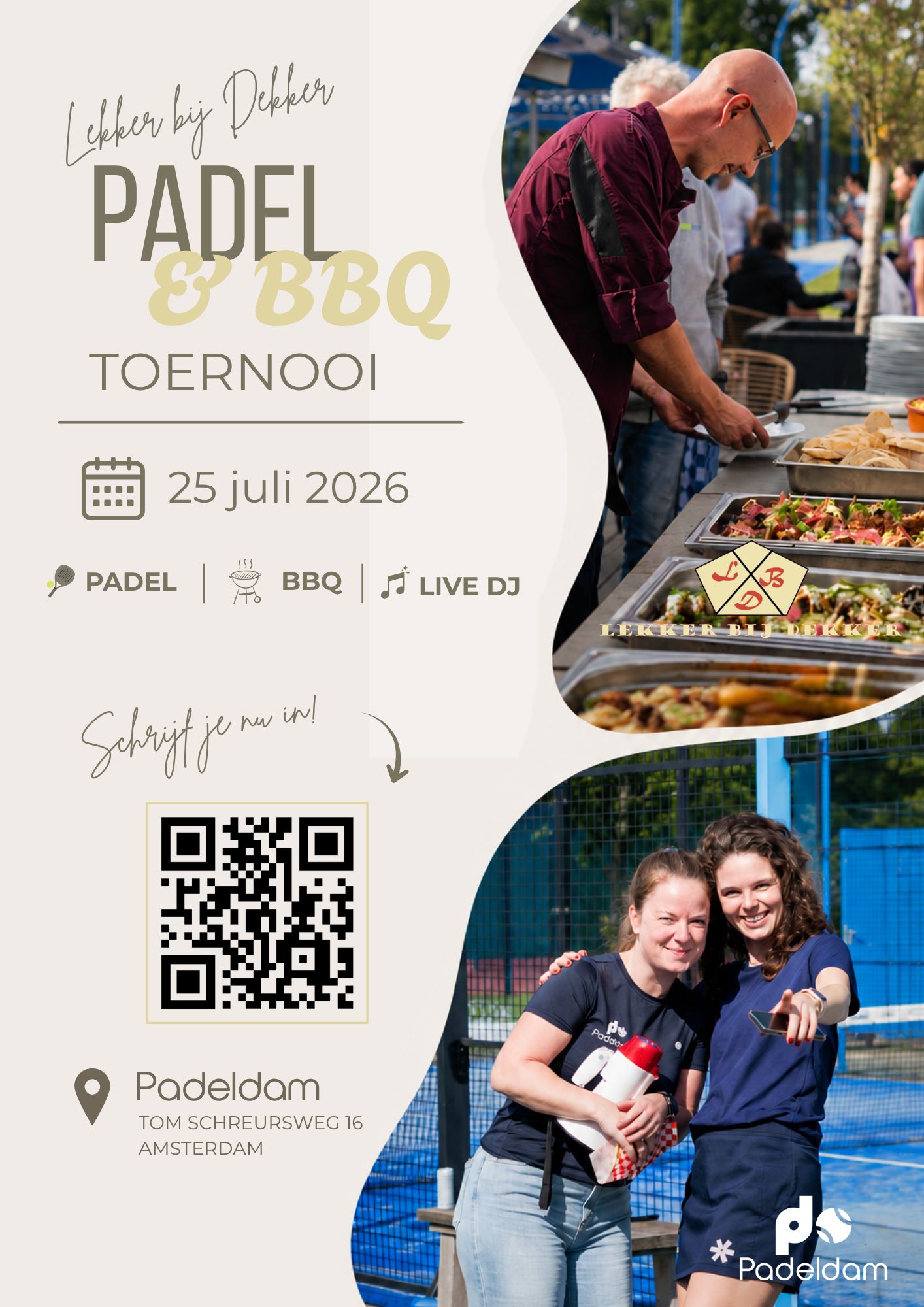 Logo Padeldam x LekkerBijDekker Padeltoernooi