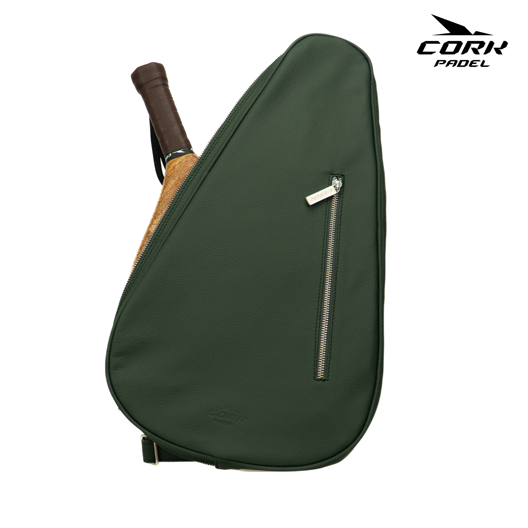 Cork Green Leather Racket Cover