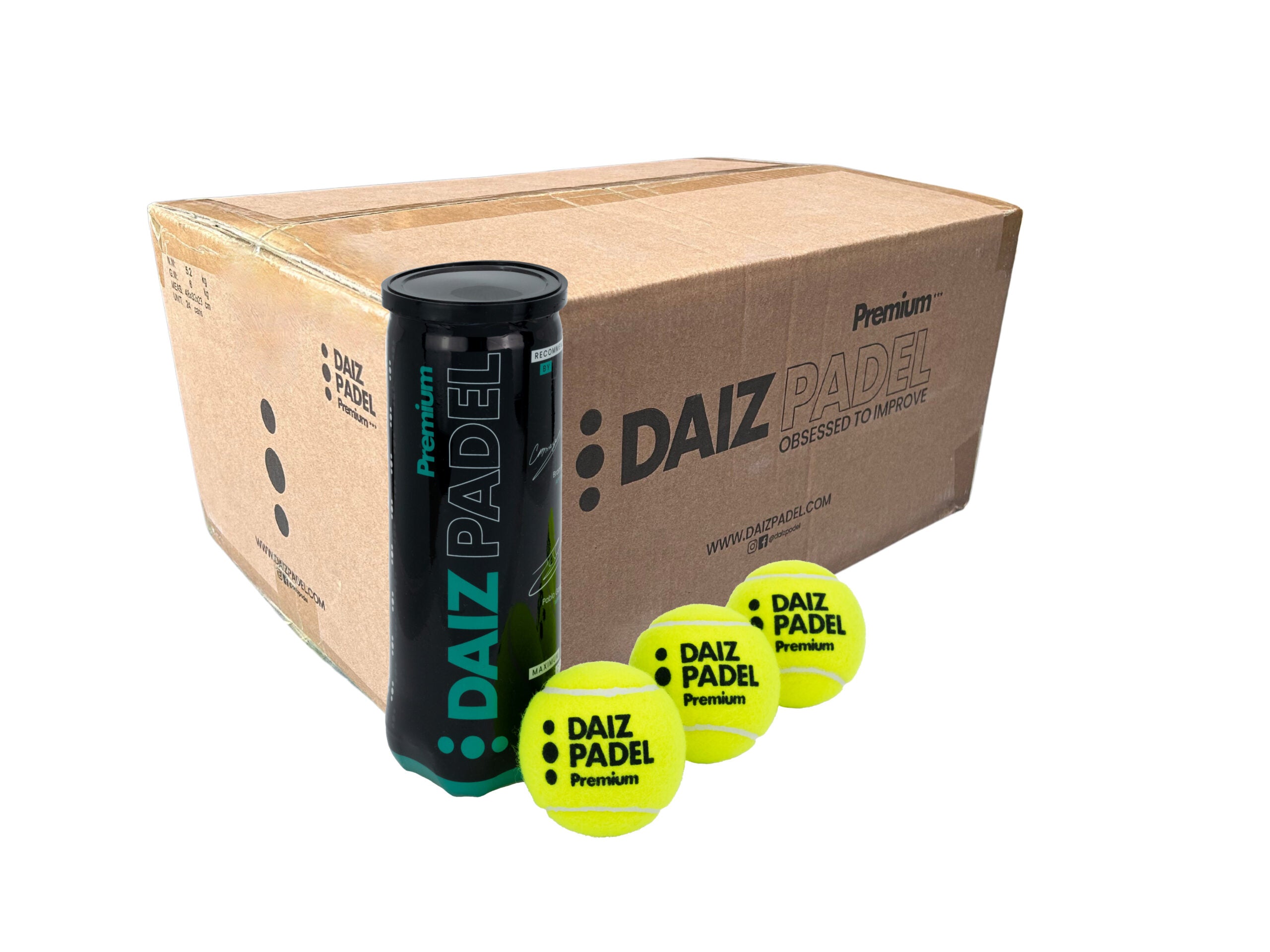 Daiz Padel x Padel Sportswear Premium padel bal 1 doos (24 cans 3 stuks)