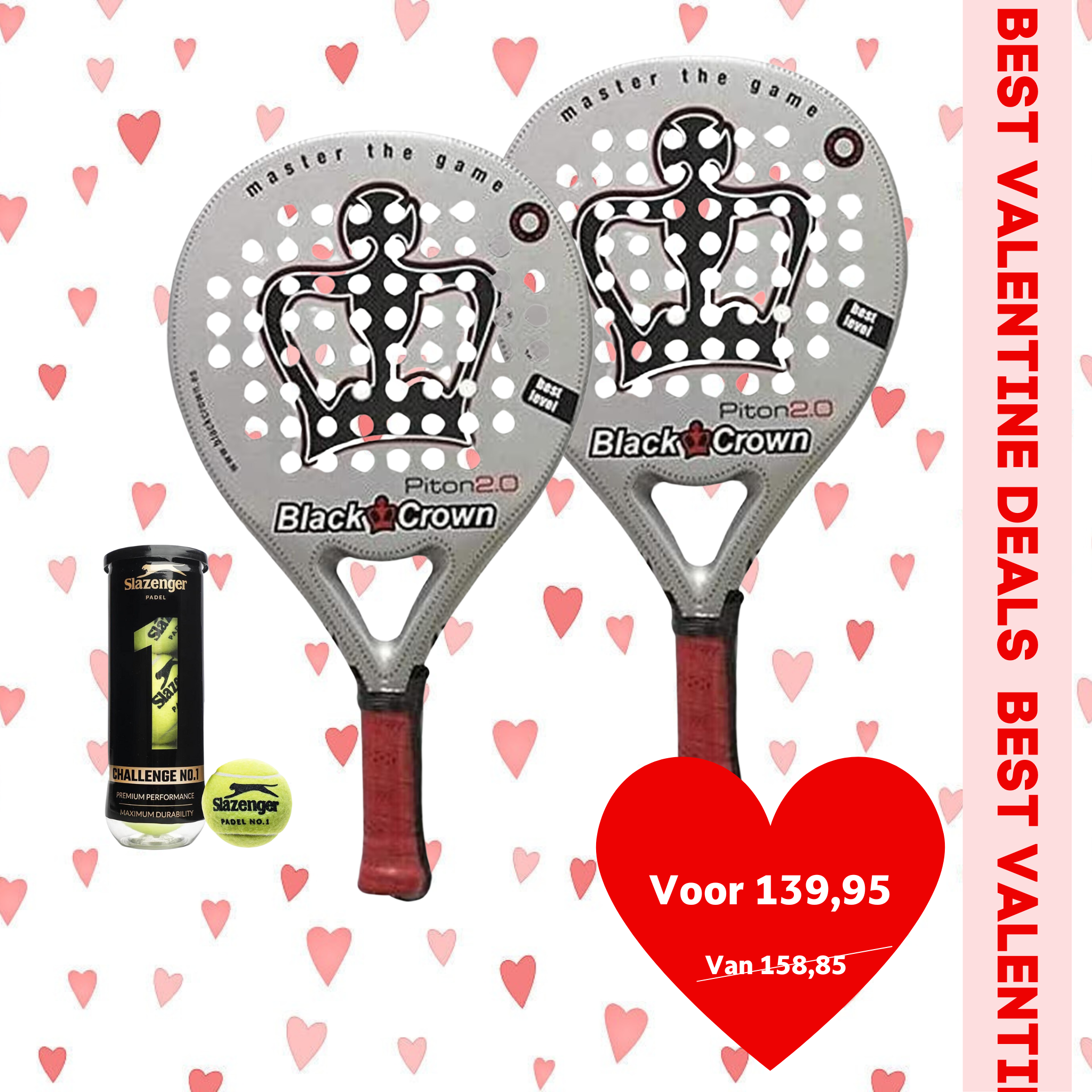 Black Crown Piton 2.0 Padel Racket 2pcs | Valentine Deals