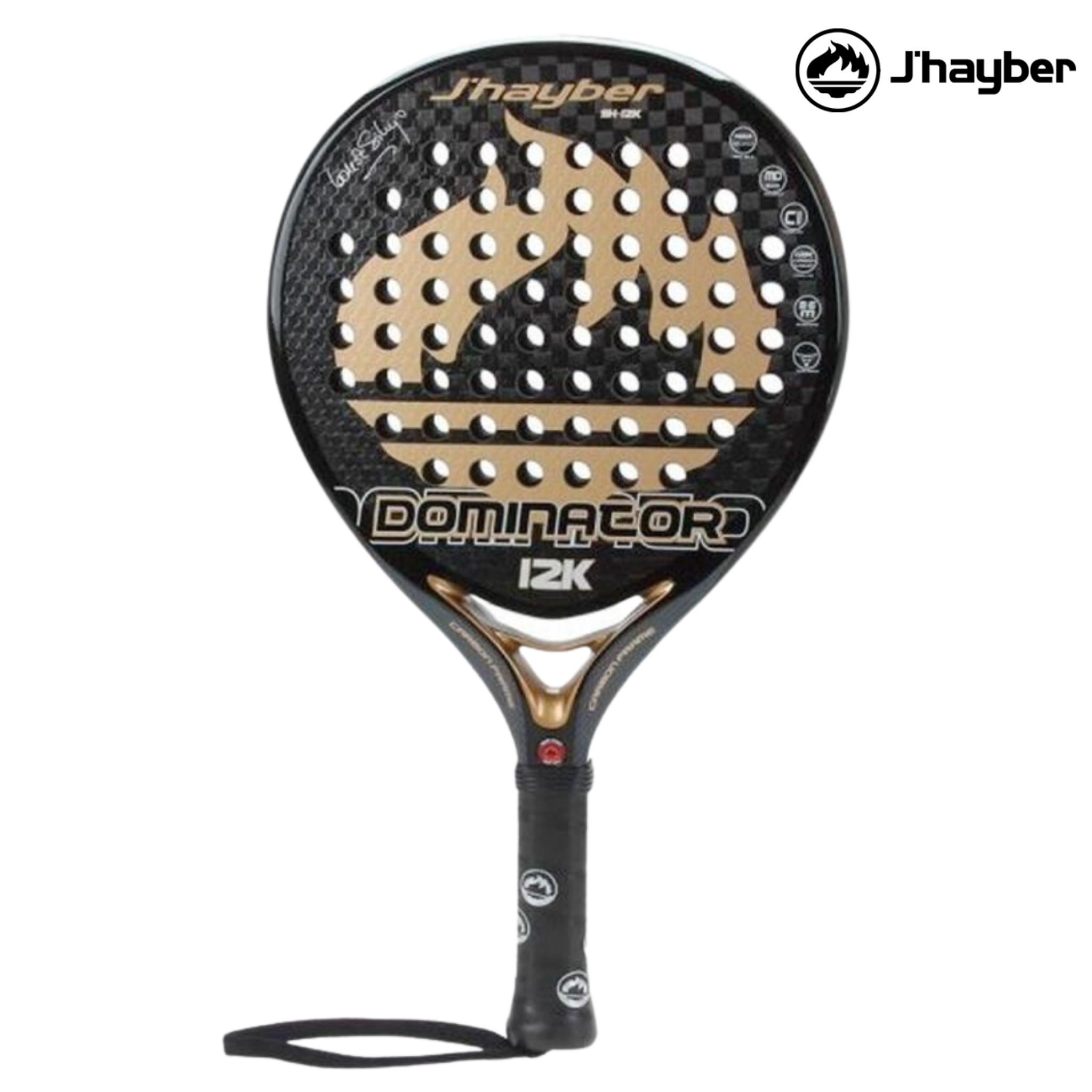 J'hayber Dominator 12K Black/Gold | Padel Racket